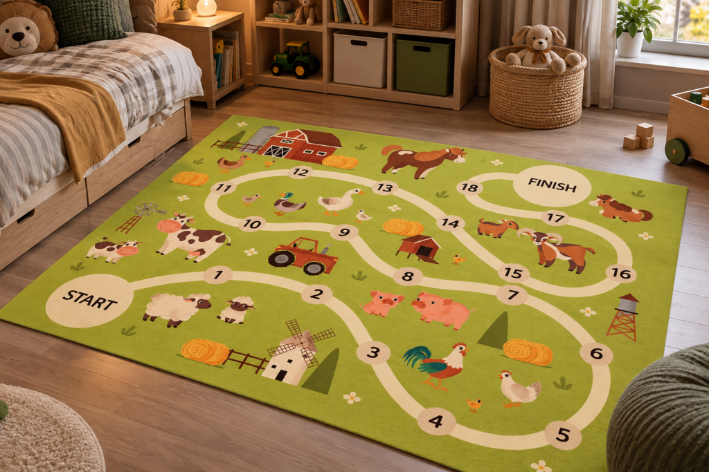 Wykładzina PCV Gra Planszowa Wiejskie Życie 120×100 cm