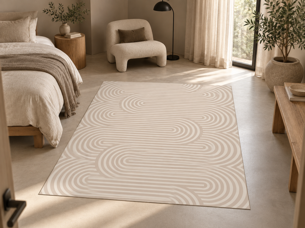 Wykładzina PCV Jasne Łuki do Salonu Sypialni 150×200 cm