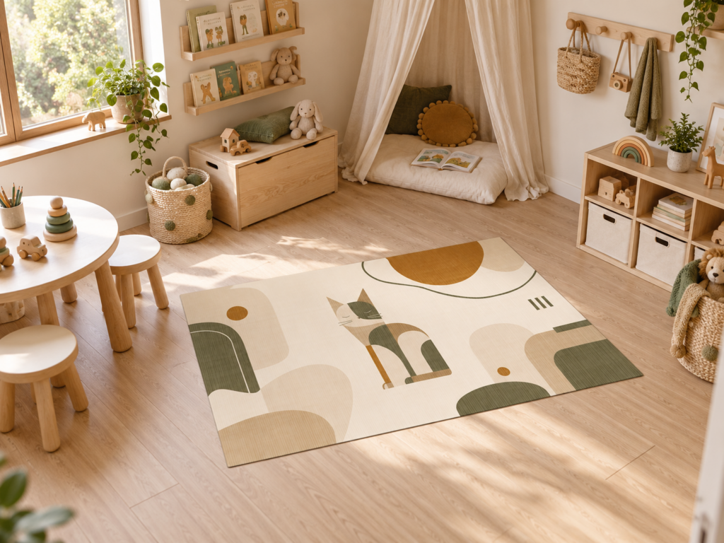 Wykładzina PCV Kot w Stylu mid-century modern 150×100 cm